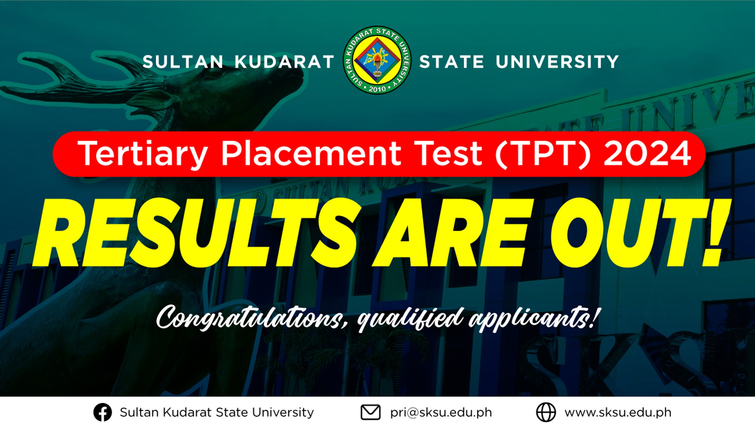 SKSU Tertiary Placement Test Results 2024 Sultan Kudarat State University